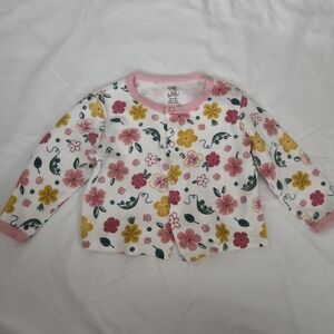 Little & loved infant girl 6-9m Pink floral Cardigan Sweater #KK8